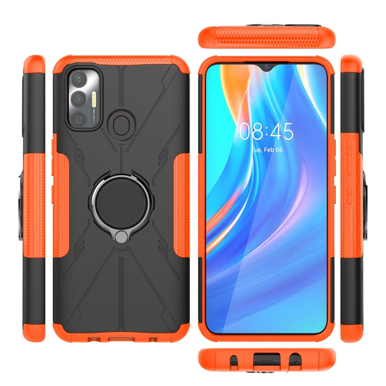For Tecno Spark 7 Armor Bear Shockproof PC + TPU Protective Case with Ring Holder