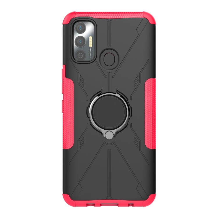 For Tecno Spark 7 Armor Bear Shockproof PC + TPU Protective Case with Ring Holder