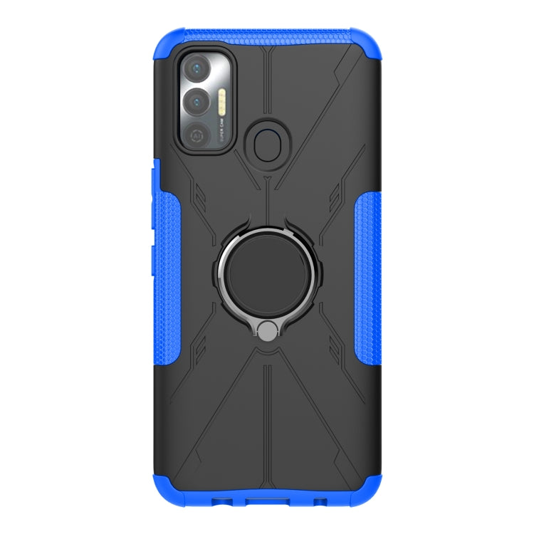 For Tecno Spark 7 Armor Bear Shockproof PC + TPU Protective Case with Ring Holder