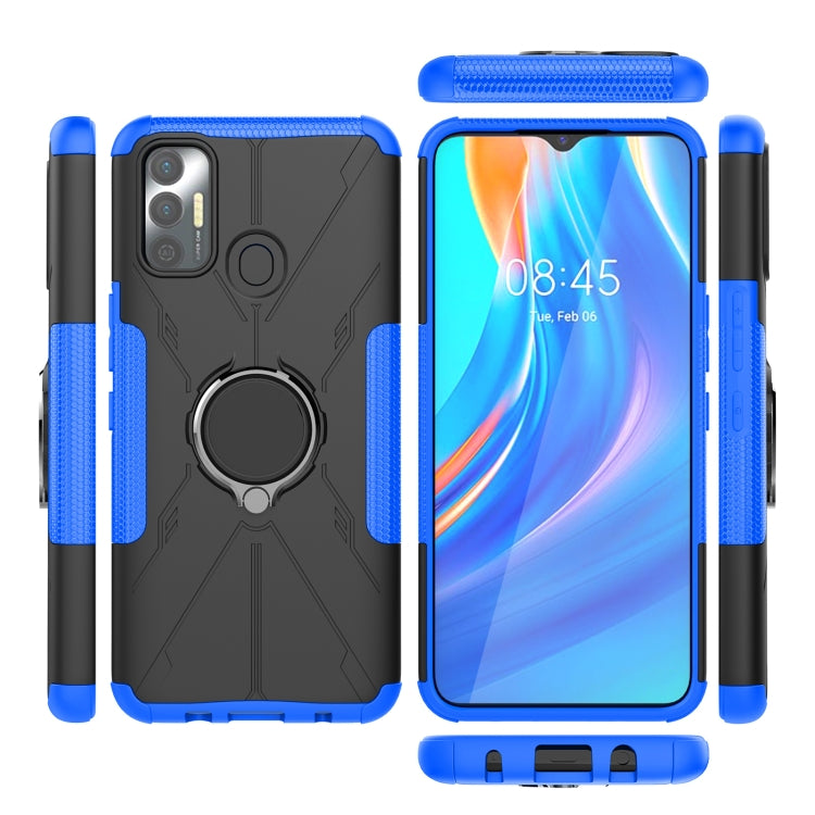 For Tecno Spark 7 Armor Bear Shockproof PC + TPU Protective Case with Ring Holder
