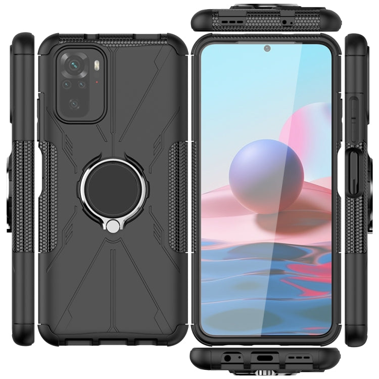 For Xiaomi Redmi Note 10 Armor Bear Shockproof PC + TPU Protective Case with Ring Holder
