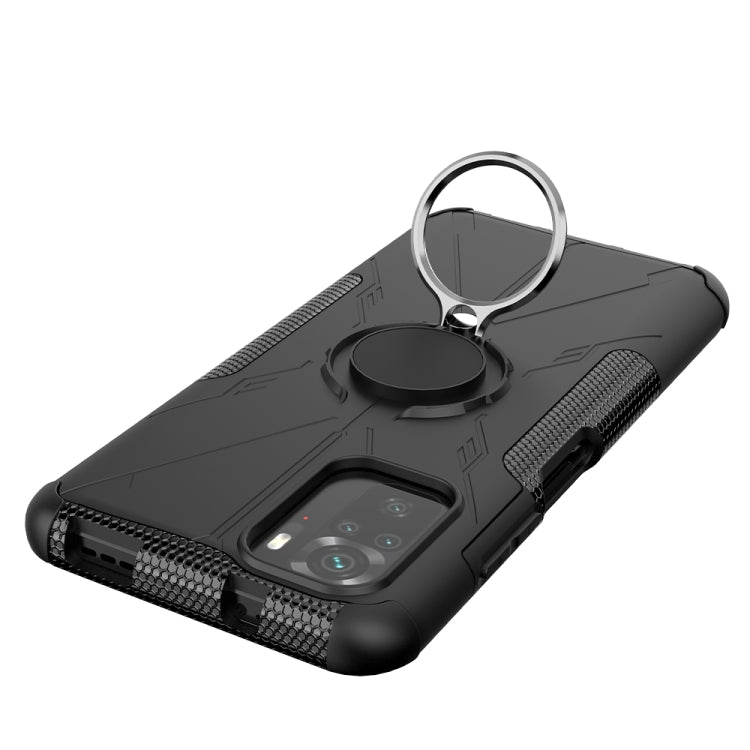 For Xiaomi Redmi Note 10 Armor Bear Shockproof PC + TPU Protective Case with Ring Holder