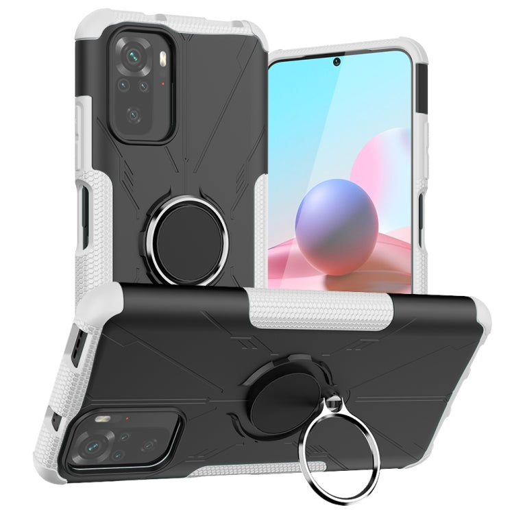For Xiaomi Redmi Note 10 Armor Bear Shockproof PC + TPU Protective Case with Ring Holder