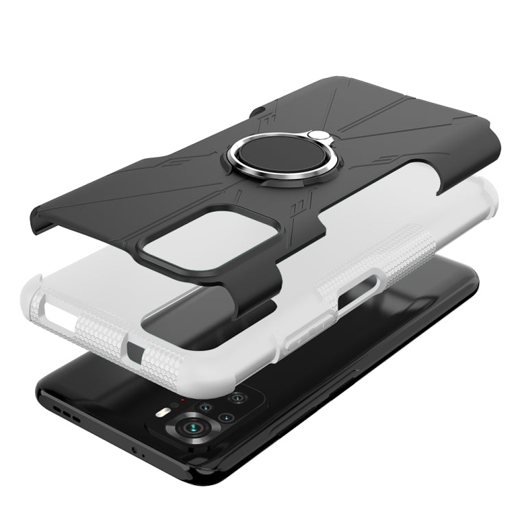 For Xiaomi Redmi Note 10 Armor Bear Shockproof PC + TPU Protective Case with Ring Holder