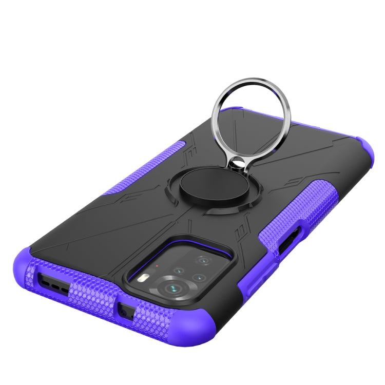 For Xiaomi Redmi Note 10 Armor Bear Shockproof PC + TPU Protective Case with Ring Holder
