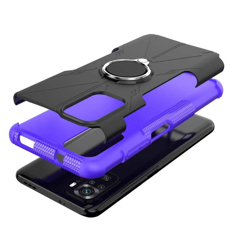 For Xiaomi Redmi Note 10 Armor Bear Shockproof PC + TPU Protective Case with Ring Holder