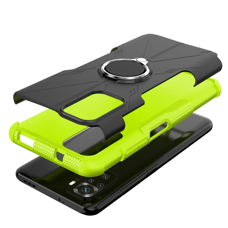 For Xiaomi Redmi Note 10 Armor Bear Shockproof PC + TPU Protective Case with Ring Holder