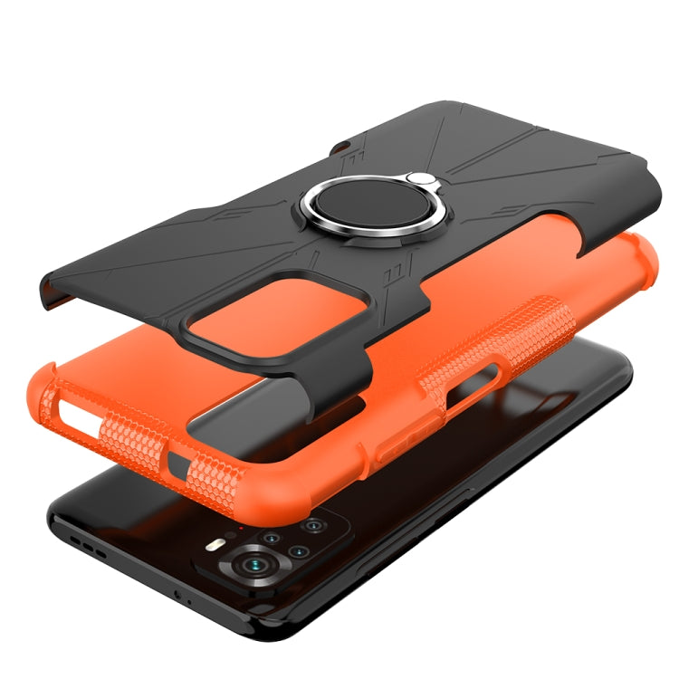 For Xiaomi Redmi Note 10 Armor Bear Shockproof PC + TPU Protective Case with Ring Holder