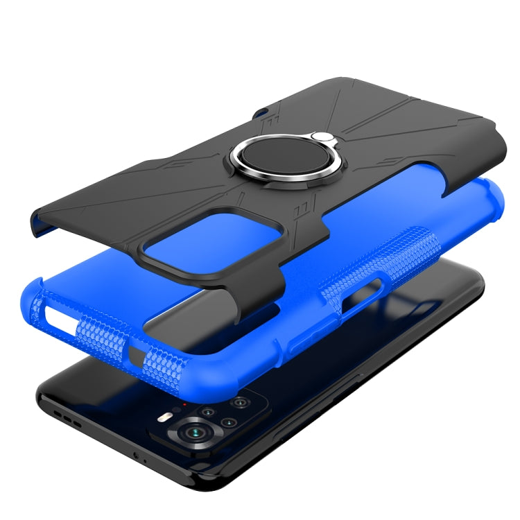 For Xiaomi Redmi Note 10 Armor Bear Shockproof PC + TPU Protective Case with Ring Holder