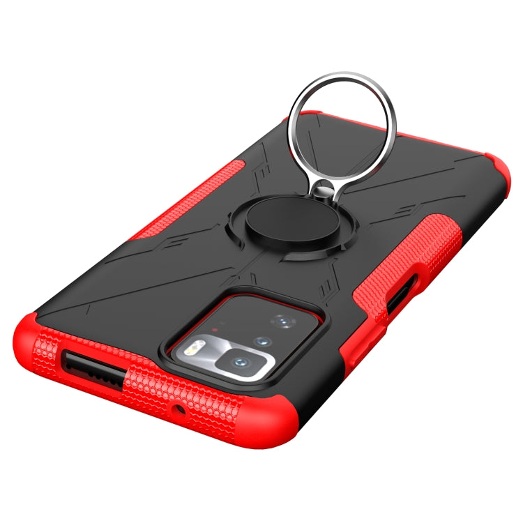 For Xiaomi Redmi Note 10 Pro 5G Armor Bear Shockproof PC + TPU Protective Case with Ring Holder