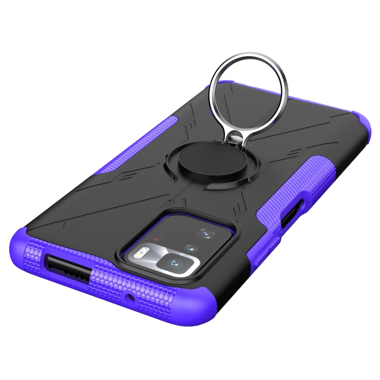 For Xiaomi Redmi Note 10 Pro 5G Armor Bear Shockproof PC + TPU Protective Case with Ring Holder