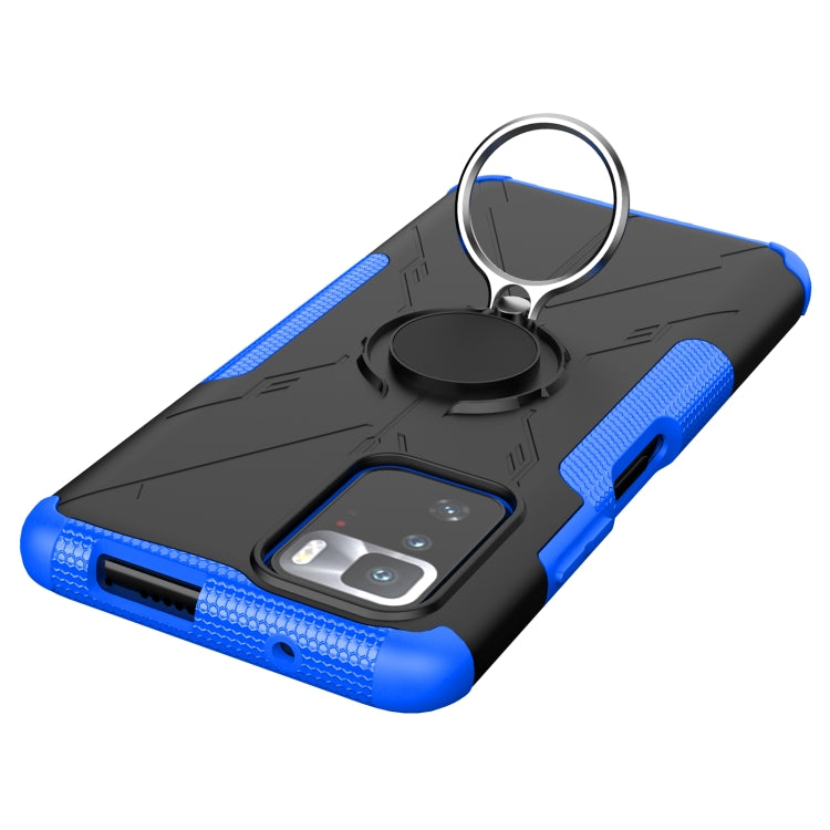 For Xiaomi Redmi Note 10 Pro 5G Armor Bear Shockproof PC + TPU Protective Case with Ring Holder