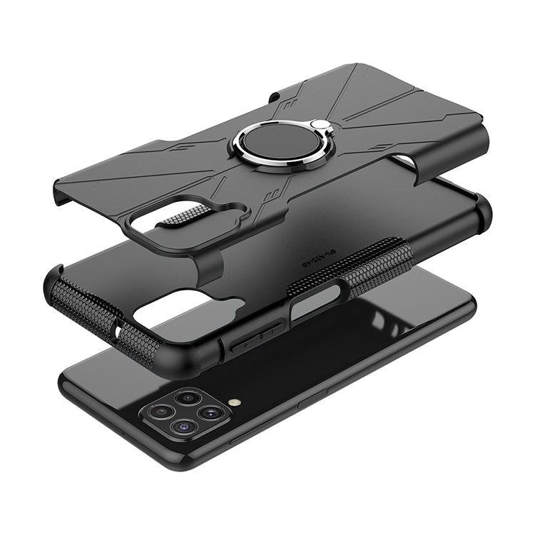 For Samsung Galaxy A22 4G Armor Bear Shockproof PC + TPU Protective Case with Ring Holder