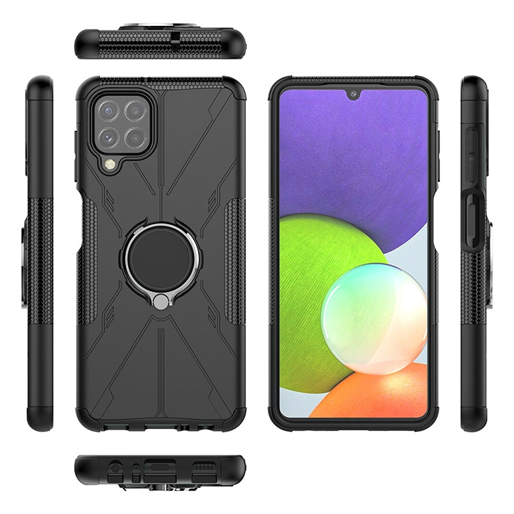 For Samsung Galaxy A22 4G Armor Bear Shockproof PC + TPU Protective Case with Ring Holder