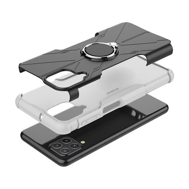 For Samsung Galaxy A22 4G Armor Bear Shockproof PC + TPU Protective Case with Ring Holder