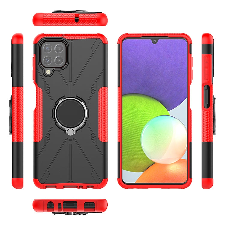 For Samsung Galaxy A22 4G Armor Bear Shockproof PC + TPU Protective Case with Ring Holder