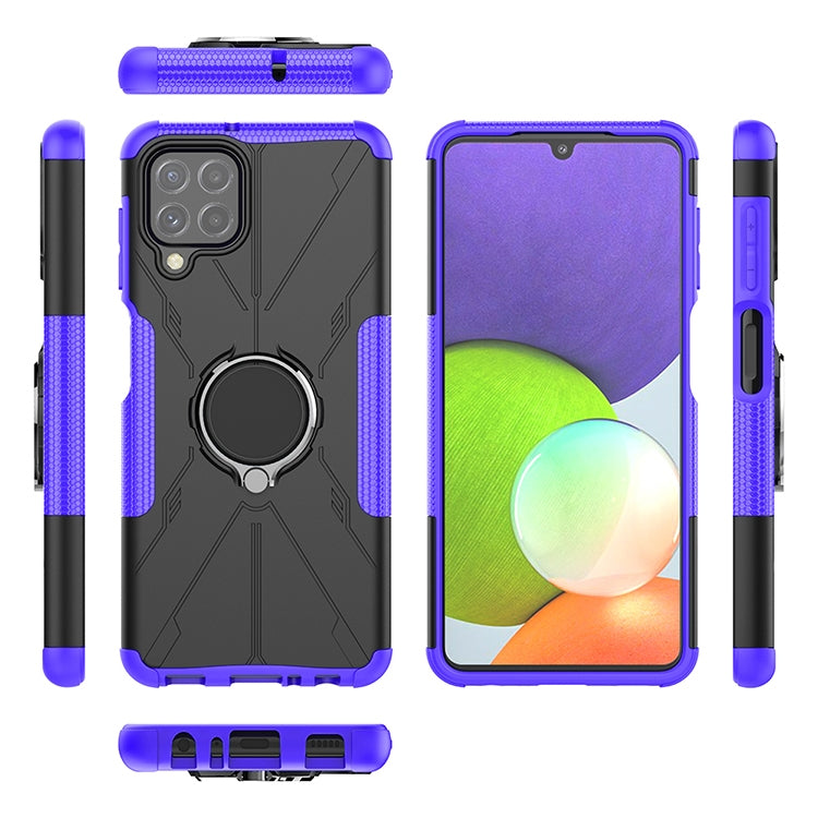 For Samsung Galaxy A22 4G Armor Bear Shockproof PC + TPU Protective Case with Ring Holder