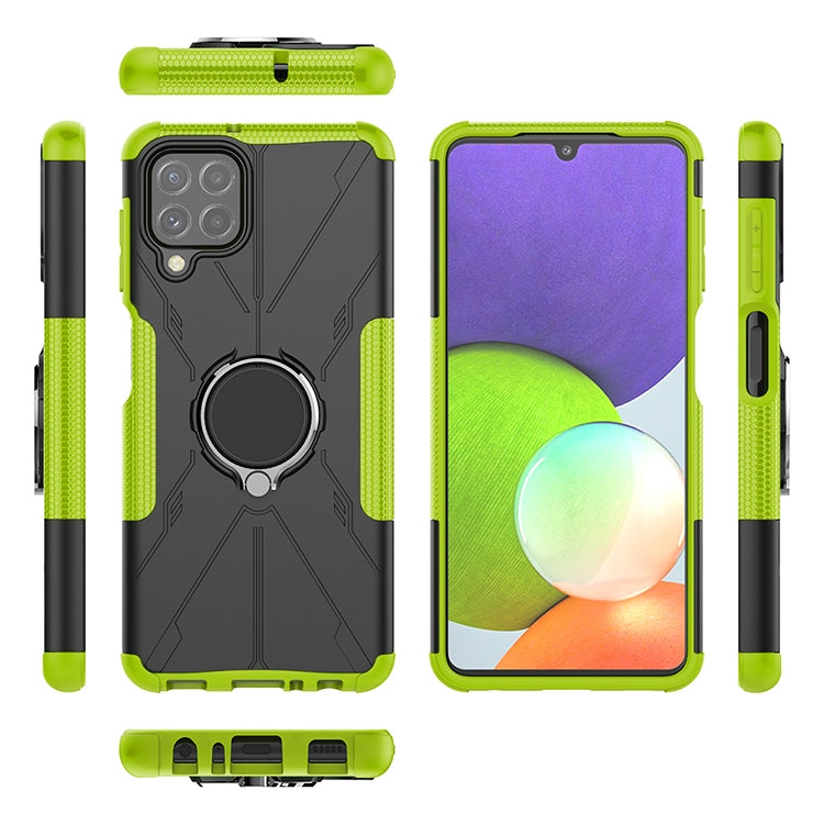 For Samsung Galaxy A22 4G Armor Bear Shockproof PC + TPU Protective Case with Ring Holder