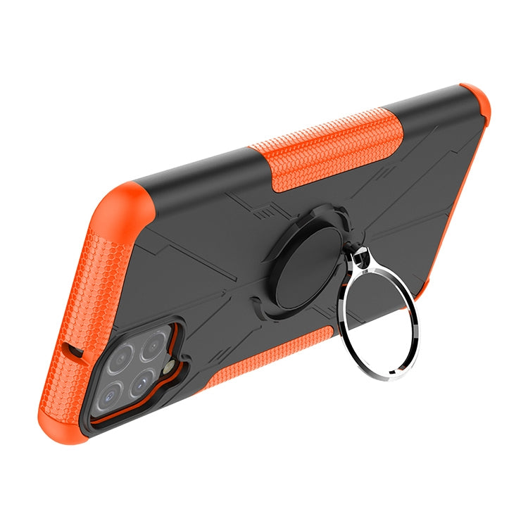 For Samsung Galaxy A22 4G Armor Bear Shockproof PC + TPU Protective Case with Ring Holder