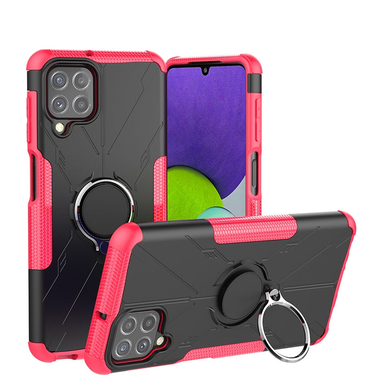 For Samsung Galaxy A22 4G Armor Bear Shockproof PC + TPU Protective Case with Ring Holder