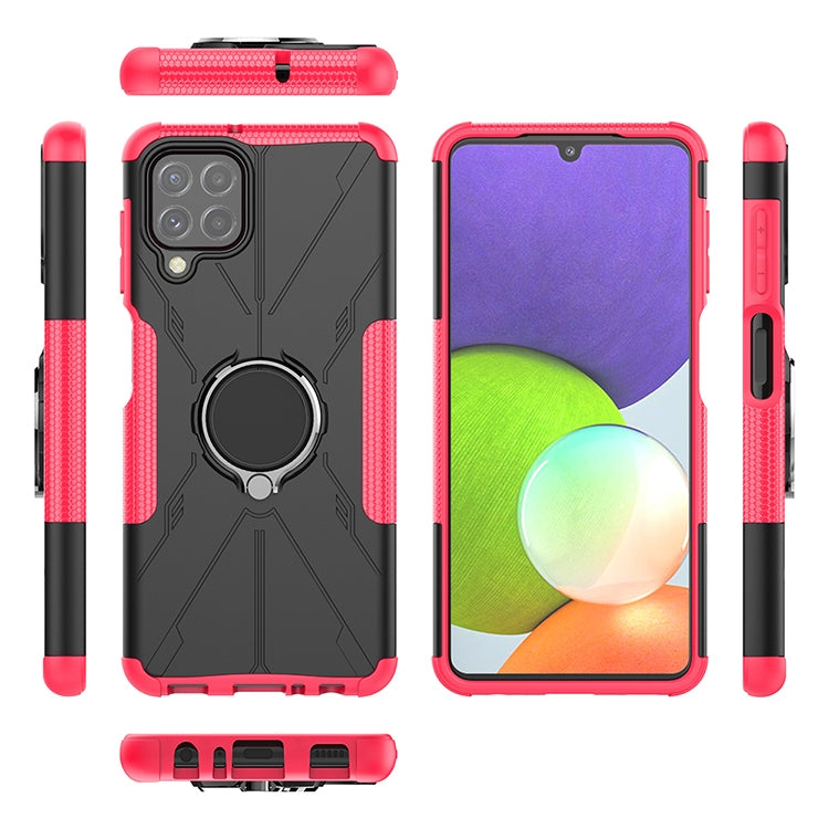 For Samsung Galaxy A22 4G Armor Bear Shockproof PC + TPU Protective Case with Ring Holder