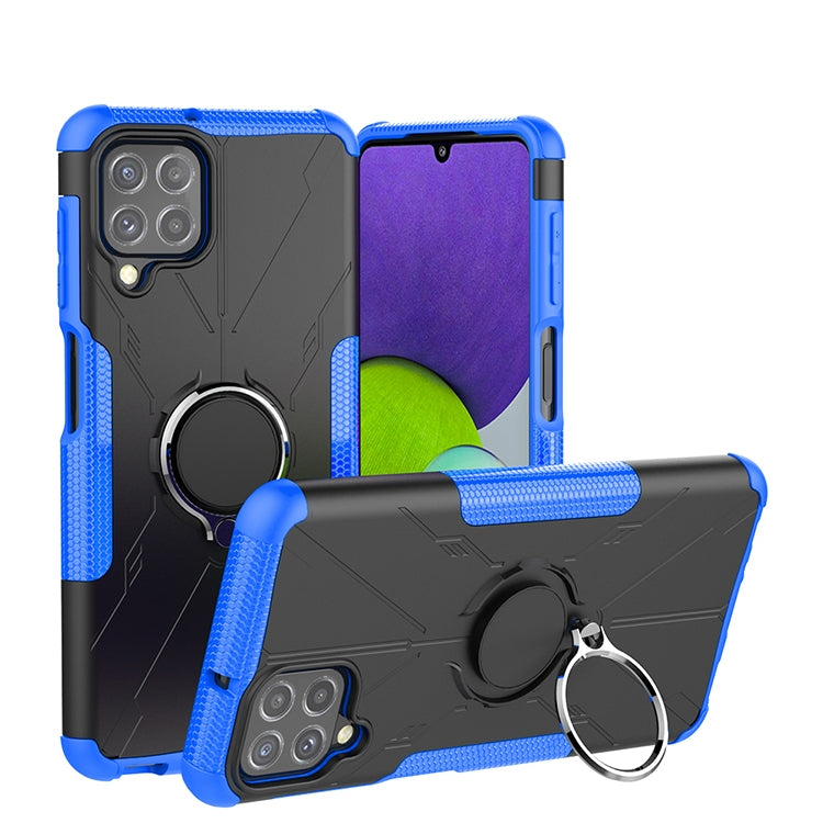 For Samsung Galaxy A22 4G Armor Bear Shockproof PC + TPU Protective Case with Ring Holder