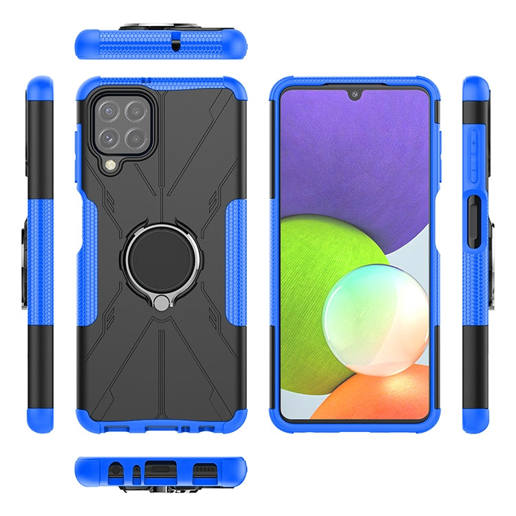For Samsung Galaxy A22 4G Armor Bear Shockproof PC + TPU Protective Case with Ring Holder