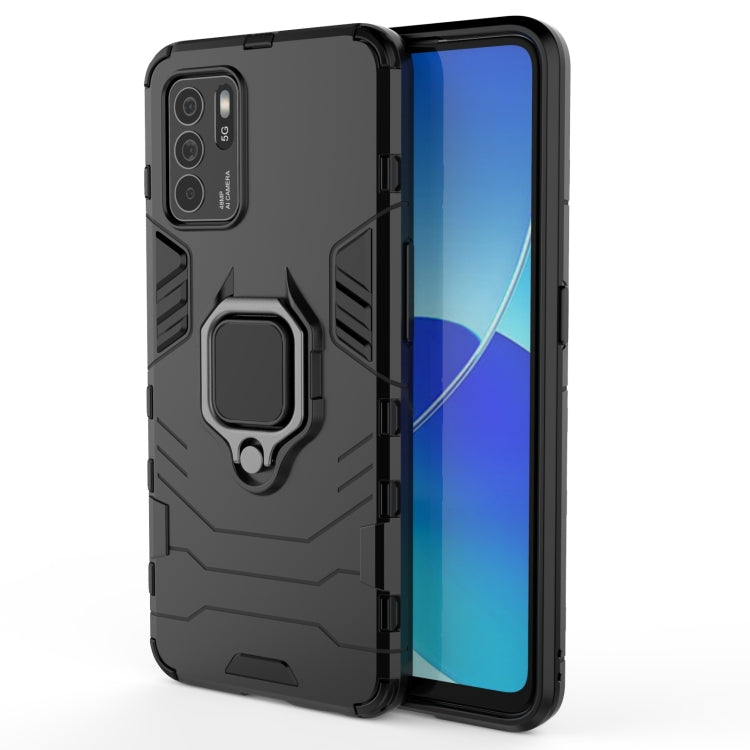 For OPPO Reno6 Z Shockproof PC + TPU Protective Case with Magnetic Ring Holder