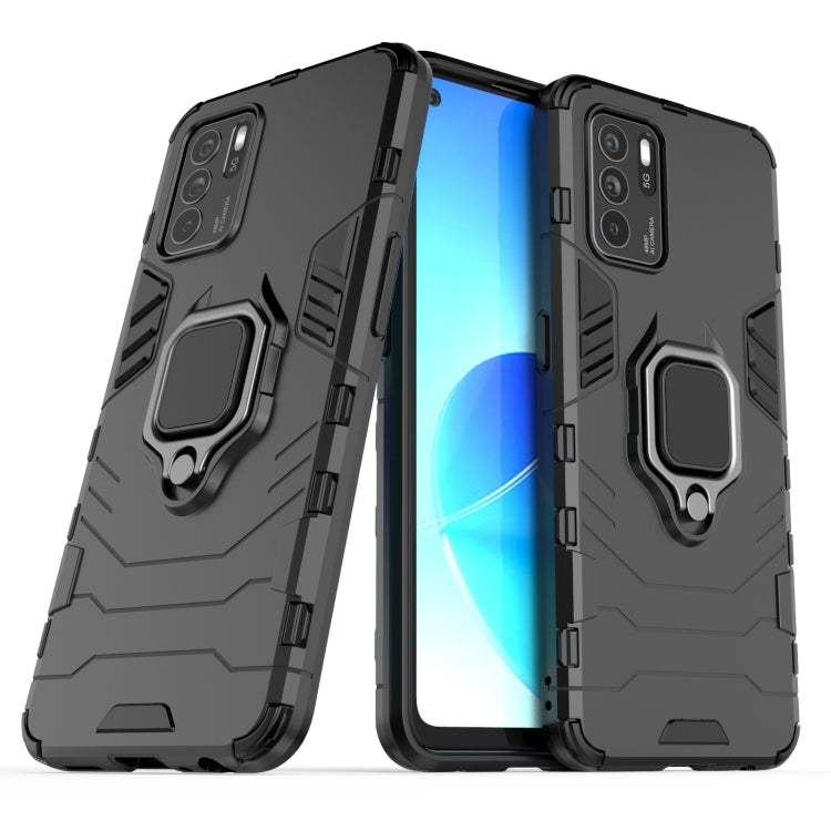 For OPPO Reno6 Z Shockproof PC + TPU Protective Case with Magnetic Ring Holder