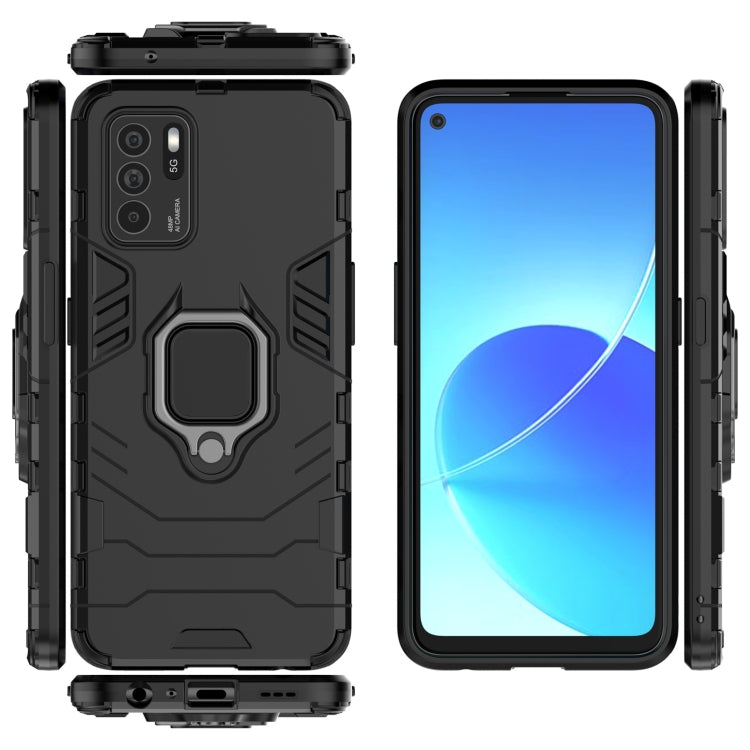For OPPO Reno6 Z Shockproof PC + TPU Protective Case with Magnetic Ring Holder