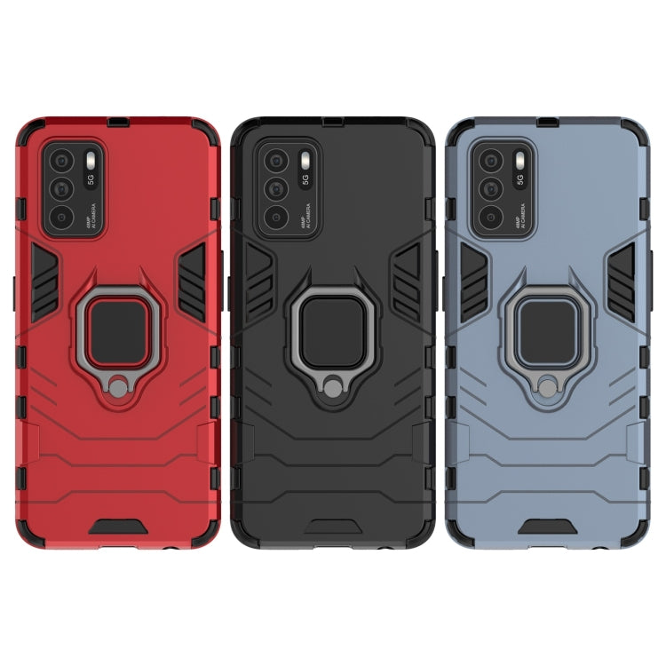 For OPPO Reno6 Z Shockproof PC + TPU Protective Case with Magnetic Ring Holder