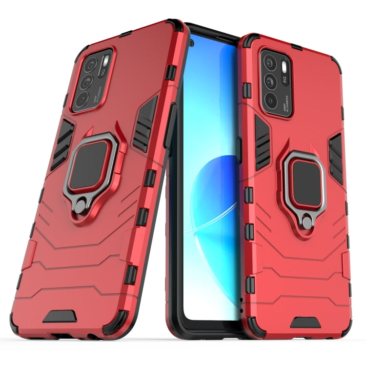 For OPPO Reno6 Z Shockproof PC + TPU Protective Case with Magnetic Ring Holder