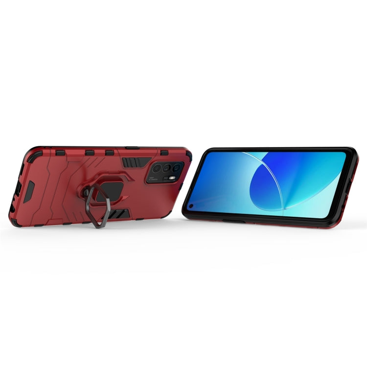 For OPPO Reno6 Z Shockproof PC + TPU Protective Case with Magnetic Ring Holder