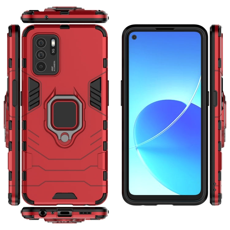For OPPO Reno6 Z Shockproof PC + TPU Protective Case with Magnetic Ring Holder