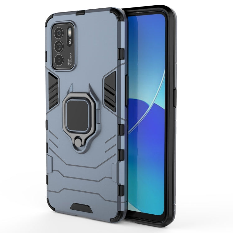 For OPPO Reno6 Z Shockproof PC + TPU Protective Case with Magnetic Ring Holder
