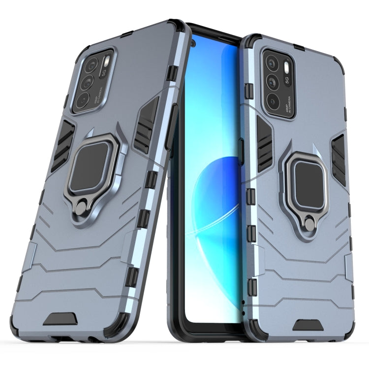 For OPPO Reno6 Z Shockproof PC + TPU Protective Case with Magnetic Ring Holder