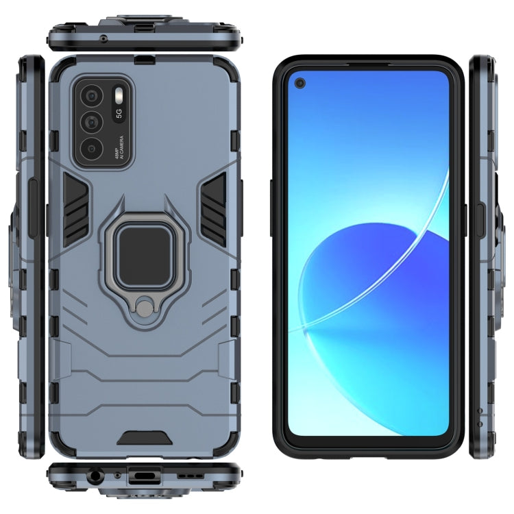For OPPO Reno6 Z Shockproof PC + TPU Protective Case with Magnetic Ring Holder