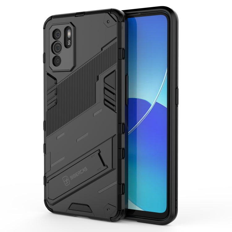 For OPPO Reno6 Z Punk Armor 2 in 1 PC + TPU Shockproof Case with Invisible Holder