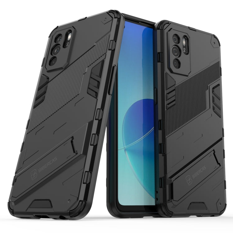 For OPPO Reno6 Z Punk Armor 2 in 1 PC + TPU Shockproof Case with Invisible Holder
