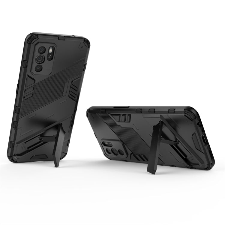 For OPPO Reno6 Z Punk Armor 2 in 1 PC + TPU Shockproof Case with Invisible Holder