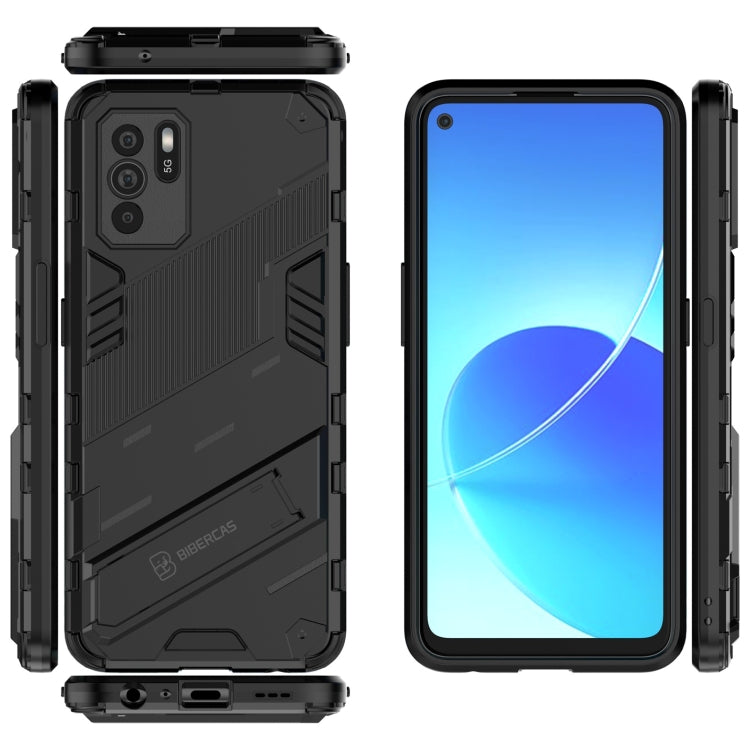For OPPO Reno6 Z Punk Armor 2 in 1 PC + TPU Shockproof Case with Invisible Holder