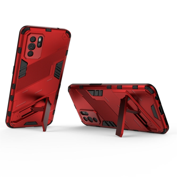 For OPPO Reno6 Z Punk Armor 2 in 1 PC + TPU Shockproof Case with Invisible Holder