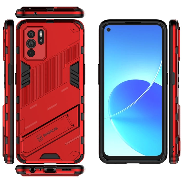 For OPPO Reno6 Z Punk Armor 2 in 1 PC + TPU Shockproof Case with Invisible Holder