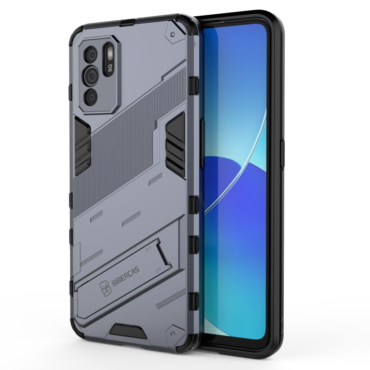 For OPPO Reno6 Z Punk Armor 2 in 1 PC + TPU Shockproof Case with Invisible Holder