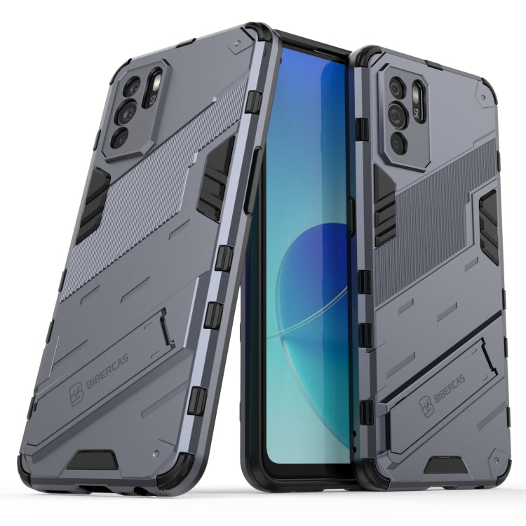 For OPPO Reno6 Z Punk Armor 2 in 1 PC + TPU Shockproof Case with Invisible Holder