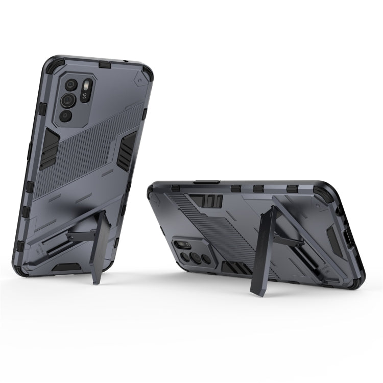 For OPPO Reno6 Z Punk Armor 2 in 1 PC + TPU Shockproof Case with Invisible Holder