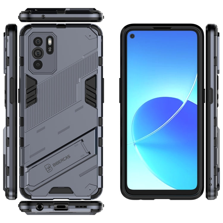 For OPPO Reno6 Z Punk Armor 2 in 1 PC + TPU Shockproof Case with Invisible Holder
