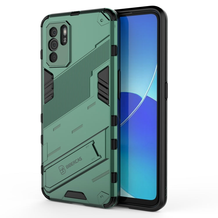 For OPPO Reno6 Z Punk Armor 2 in 1 PC + TPU Shockproof Case with Invisible Holder