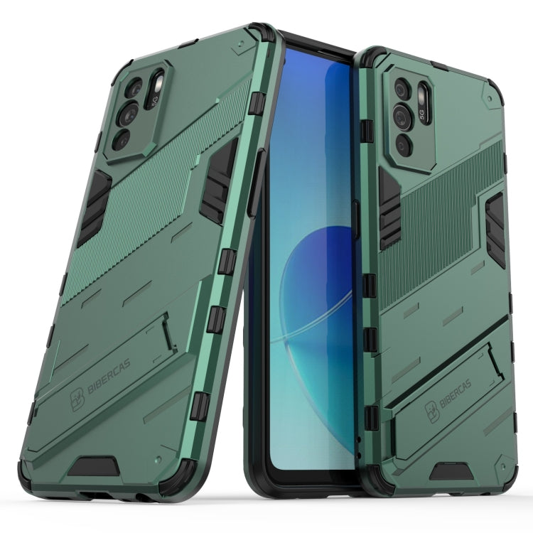 For OPPO Reno6 Z Punk Armor 2 in 1 PC + TPU Shockproof Case with Invisible Holder
