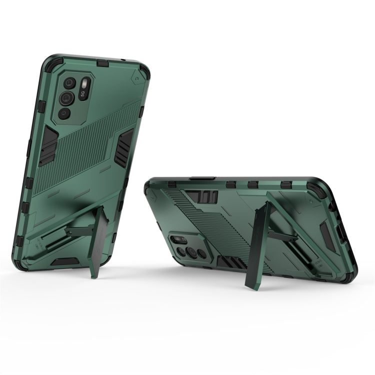 For OPPO Reno6 Z Punk Armor 2 in 1 PC + TPU Shockproof Case with Invisible Holder